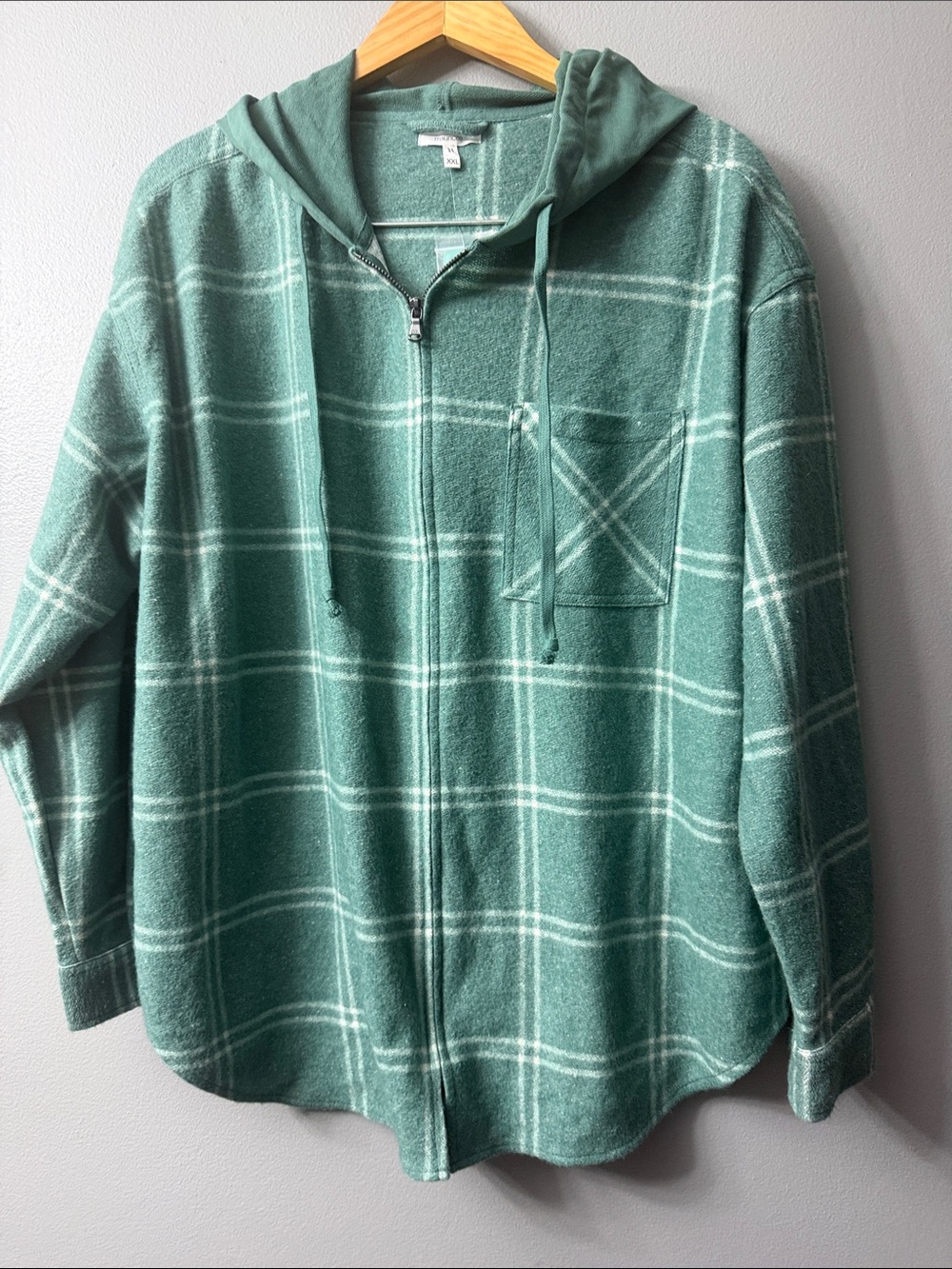 Maurice’s vintage plaid hooded shacket XXL NWT